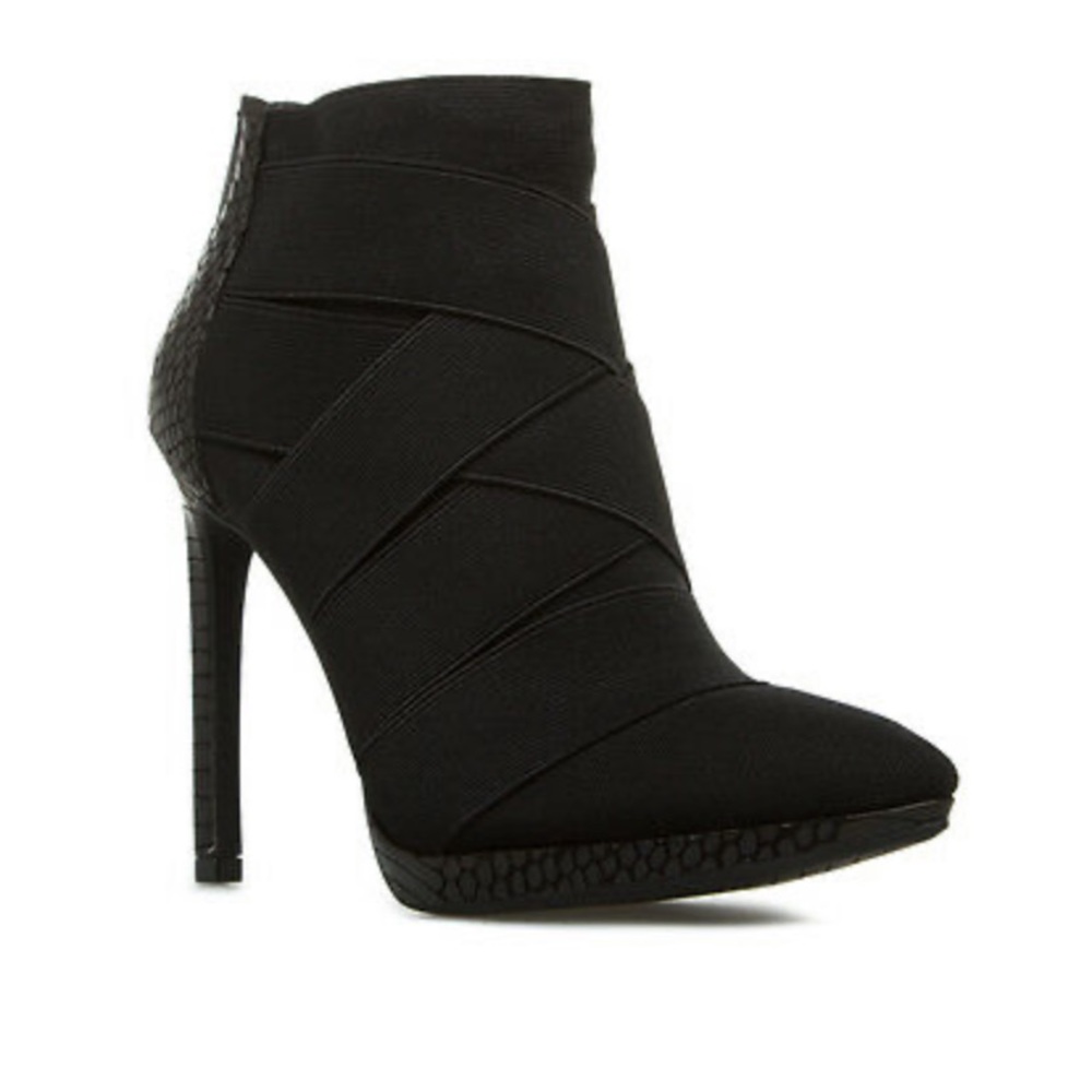 Jessica Simpson Elastic Snakeskin Bootie Heel